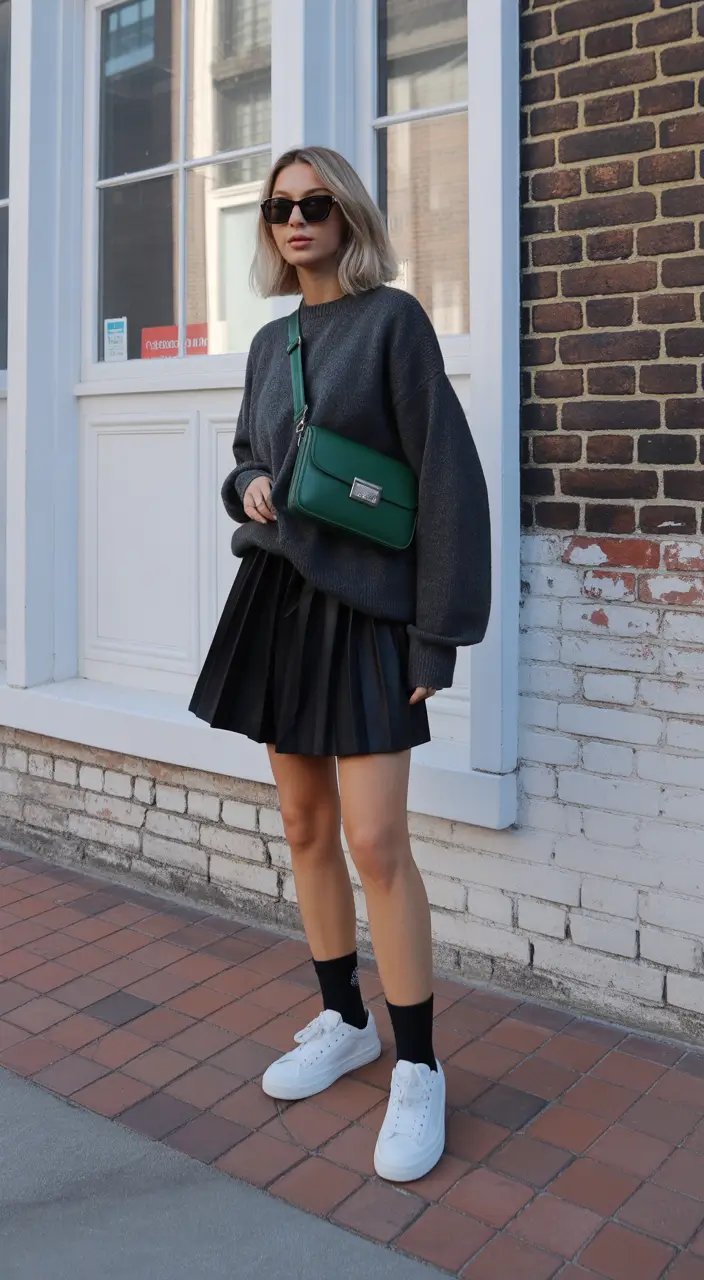 tennis skirt spring outfits Dark Grey Layers with Urban Tennis Attitude