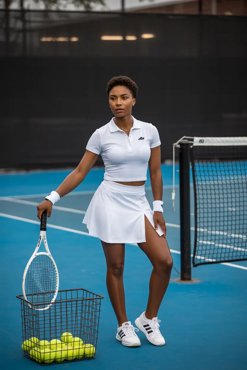 tennis skirt spring outfits Polished Tennis Chic with Modern Femininity