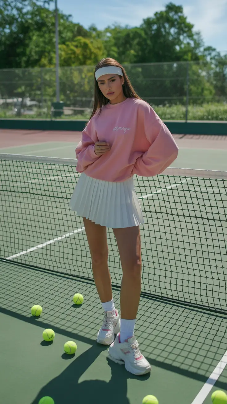 tennis skirt spring outfits Soft Pink Layers That Feel Like Spring Mornings