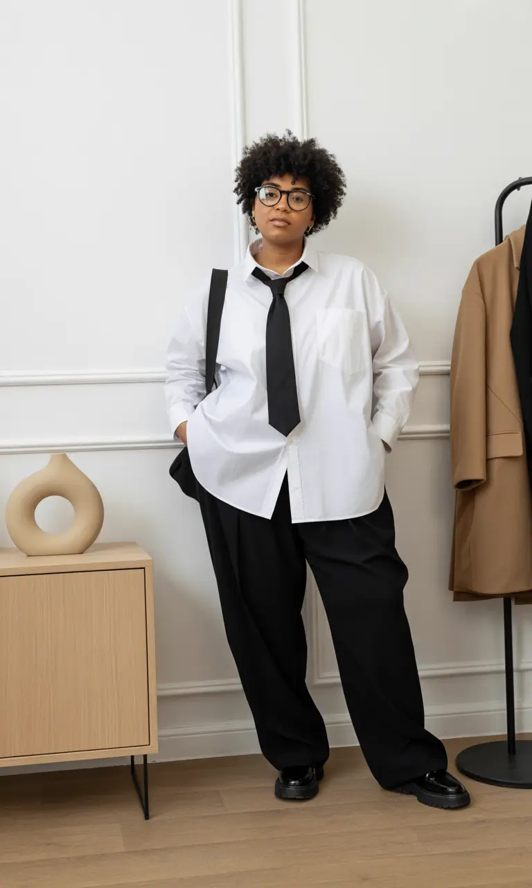 midsize spring outfits Borrowed-from-the-Boys Tailoring with Modern Ease