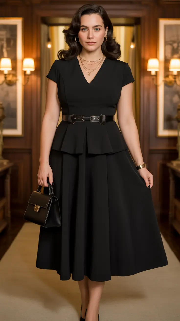 midsize spring outfits Timeless Black Dresses with Elegant Structure