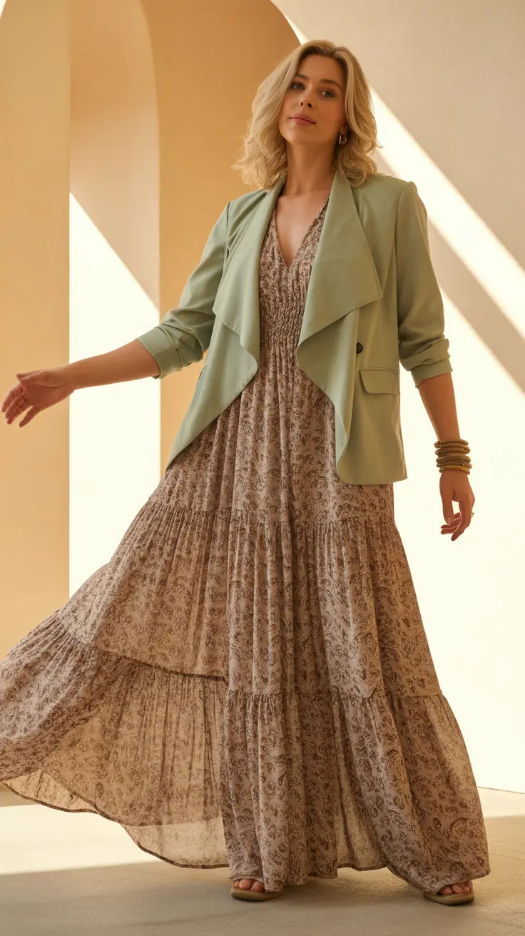 midsize spring outfits Soft Tailoring Meets Romantic Dresses