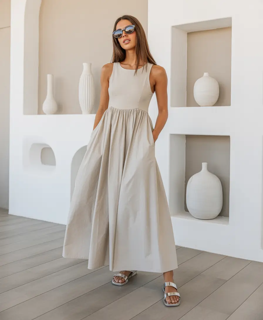chic modest spring outfits 2026 Effortless Neutral Volume for Warm Spring Days