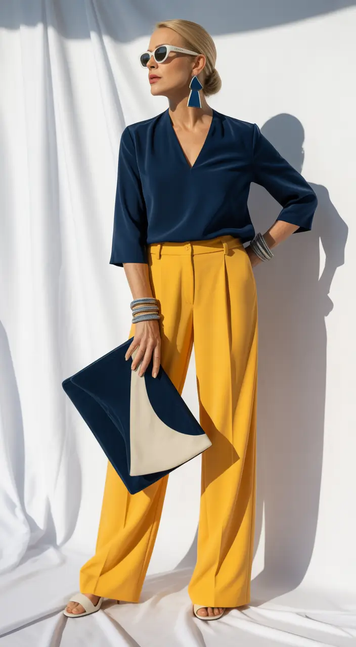 spring fashion outfits Elegant Color Blocking for Women Over 50 in Spring