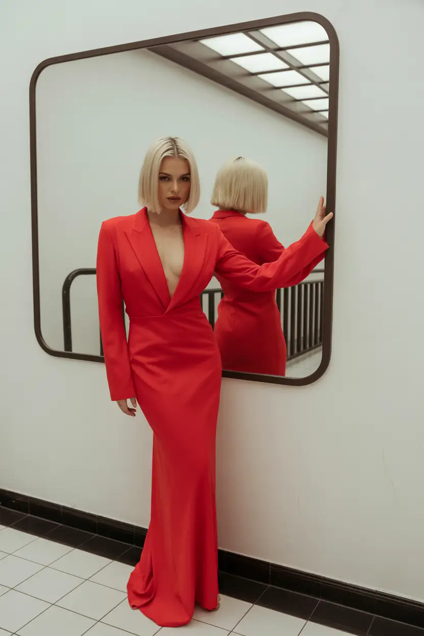 spring fashion outfits Red Runway Glam for Spring Evenings