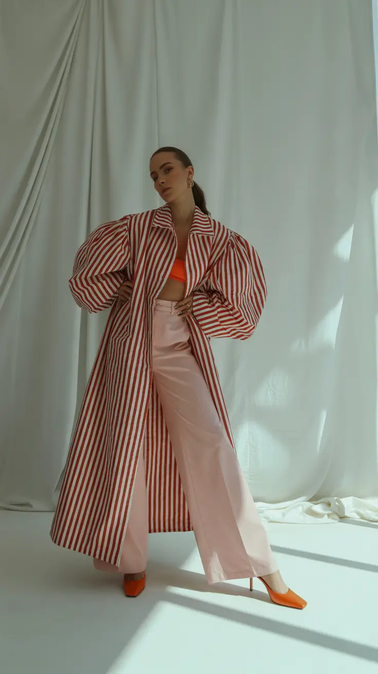 spring fashion outfits Stripe Statement Coats with Bright Spring Energy