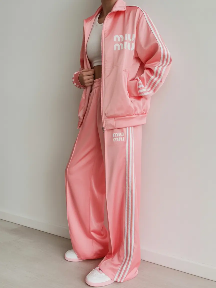 spring sport outfits for women Soft Pink Tracksuit With a Feminine Sporty Touch