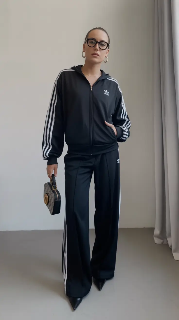 spring sport outfits for women Classic Black Tracksuit With a Classy Twist