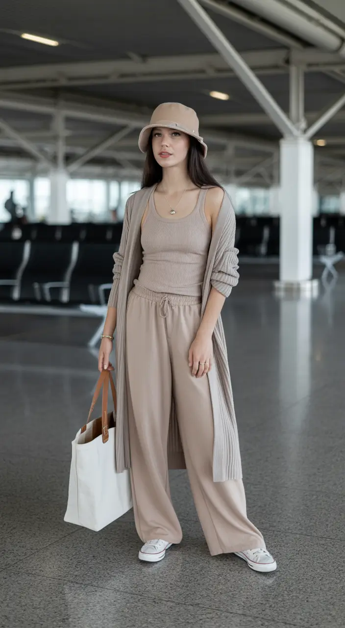 airport spring outfits Neutral Lounge Layers That Feel Effortlessly Collected