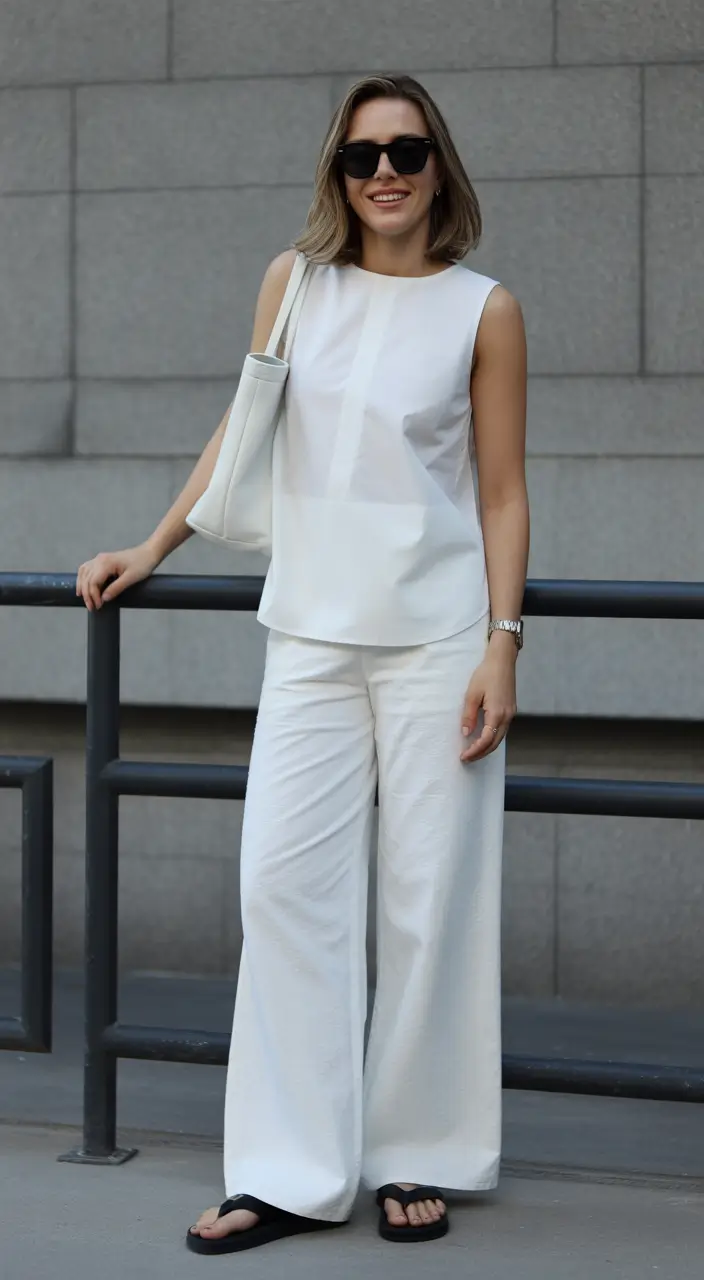 airport spring outfits Minimal Sleeveless Looks That Feel Surprisingly Polished