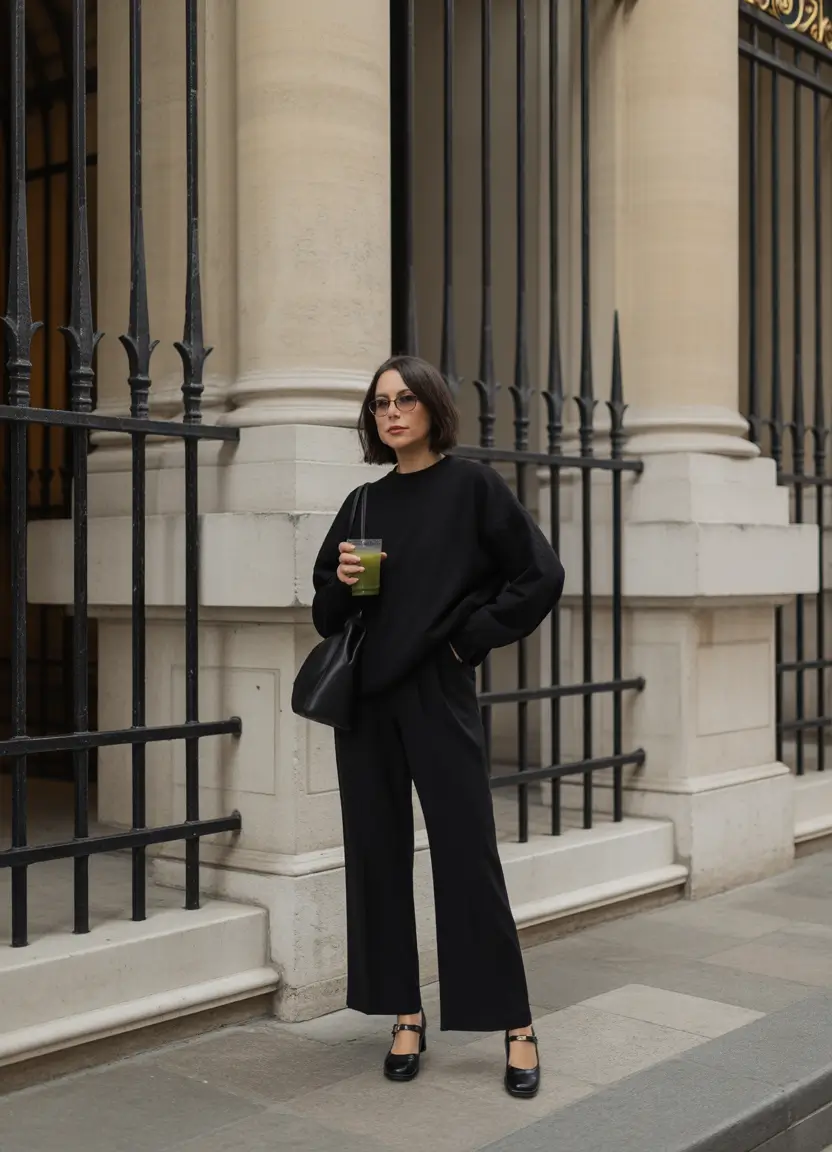 airport spring outfits All-Black Minimalism That Feels Calm, Strong, and Collected