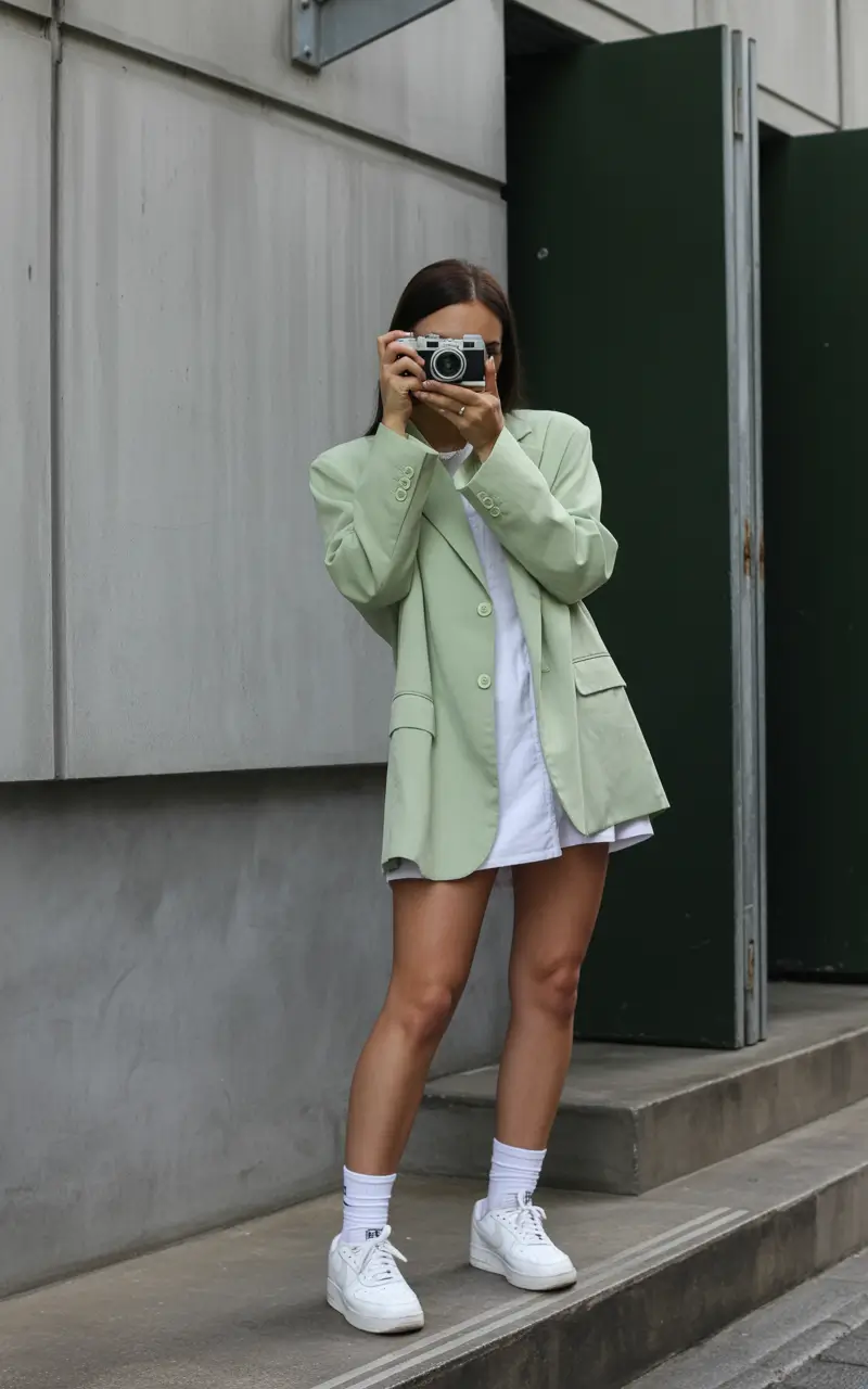 Spring Capsule Wardrobe Mint Blazers and Soft Spring Minimalism
