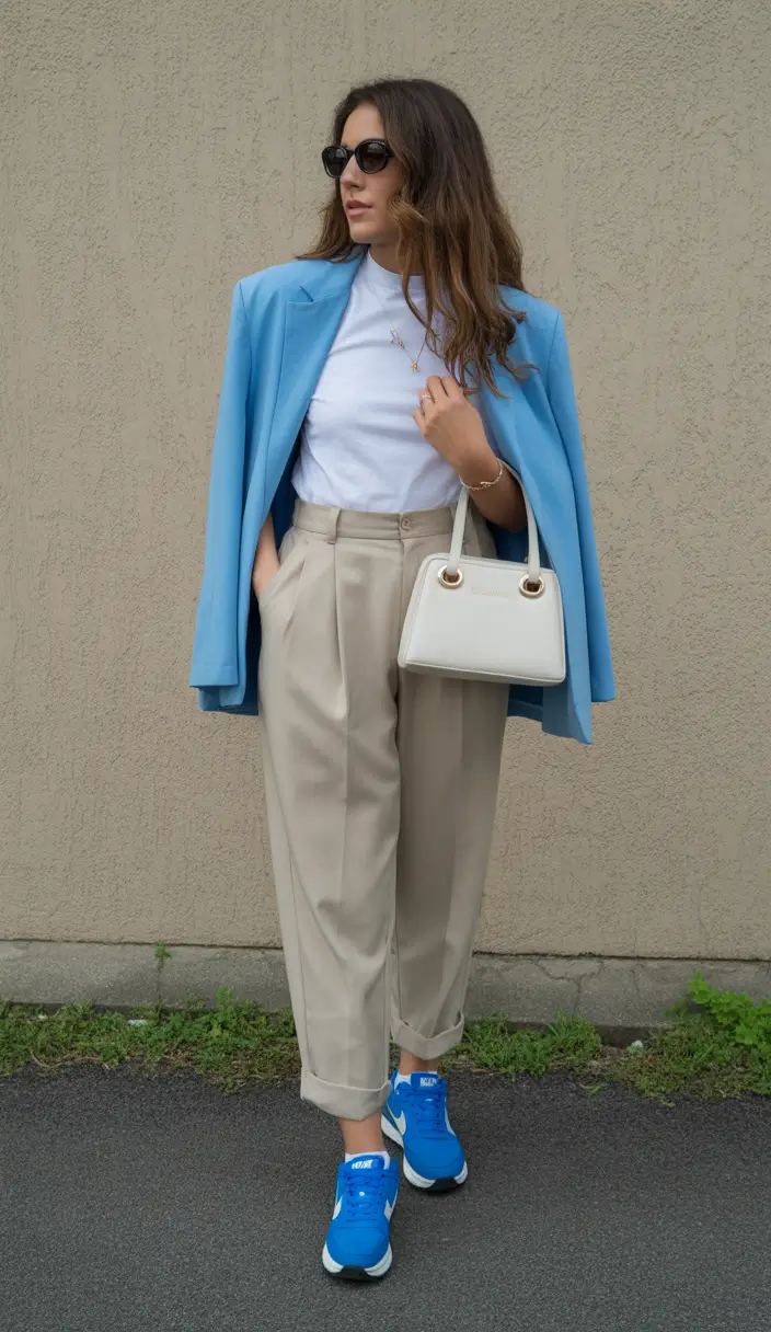 Spring Capsule Wardrobe Bright Blue Accents for a Colorful Capsule Twist