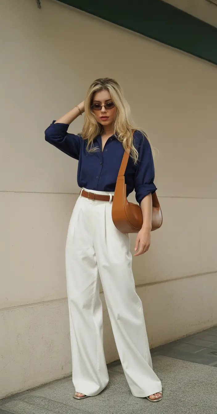 Spring Capsule Wardrobe Navy Shirts and White Trousers for Effortless European Spring