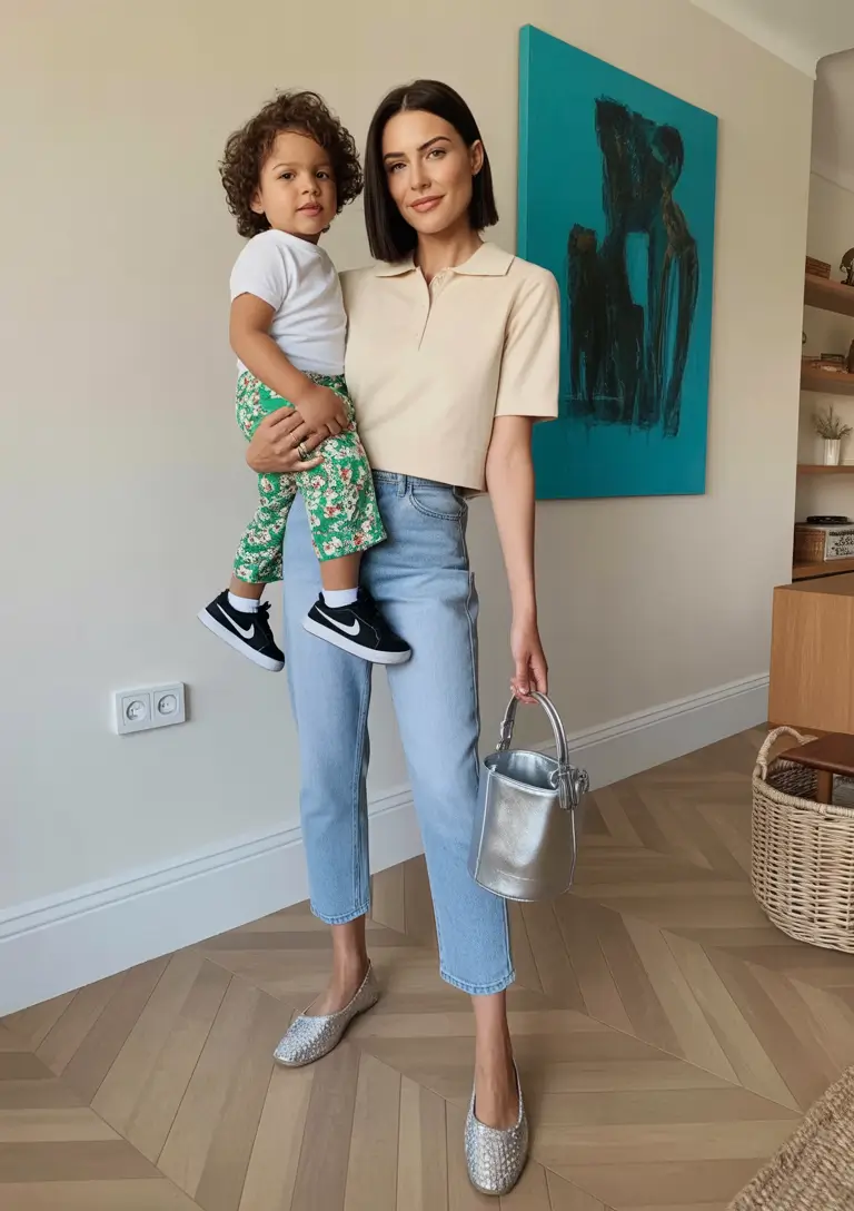 21 elegant spring mom outfits 2026 Soft Polo Tops and Cropped Jeans for Everyday Polish