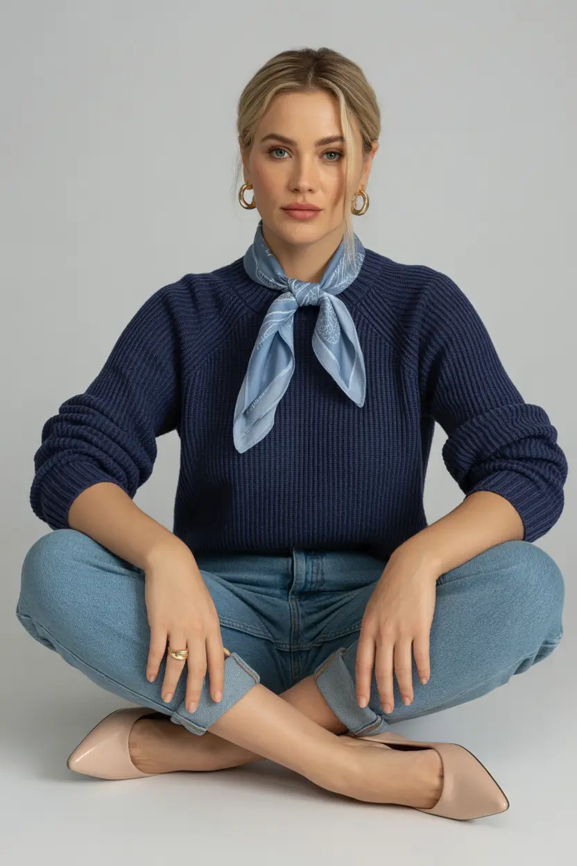 21 elegant spring mom outfits 2026 Classic Knits and Scarves for Timeless Spring Style