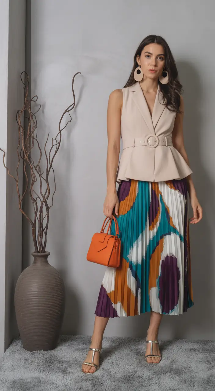 Spring Outfits for Women Over 40 Architectural Neutrals With a Colorful Spring Twist