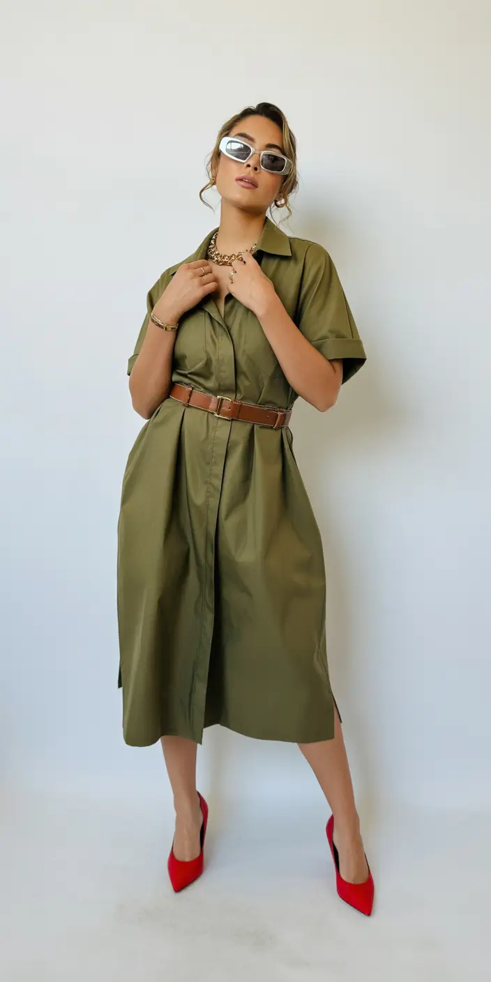 Spring Outfits for Women Over 40 Utility Chic in Olive for Confident Spring Days