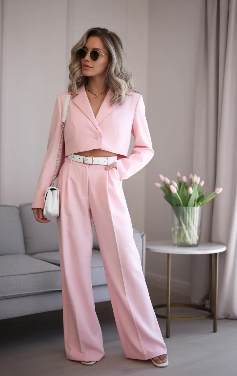 Spring Outfits for Women Over 40 Soft Pink Tailoring That Feels Like Confidence