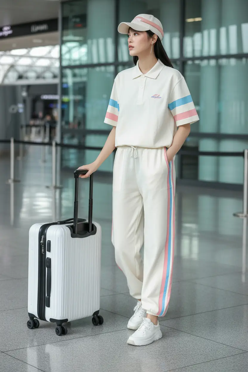 Spring travel outfits Pastel Sporty Sets for Soft Spring Airport Mornings