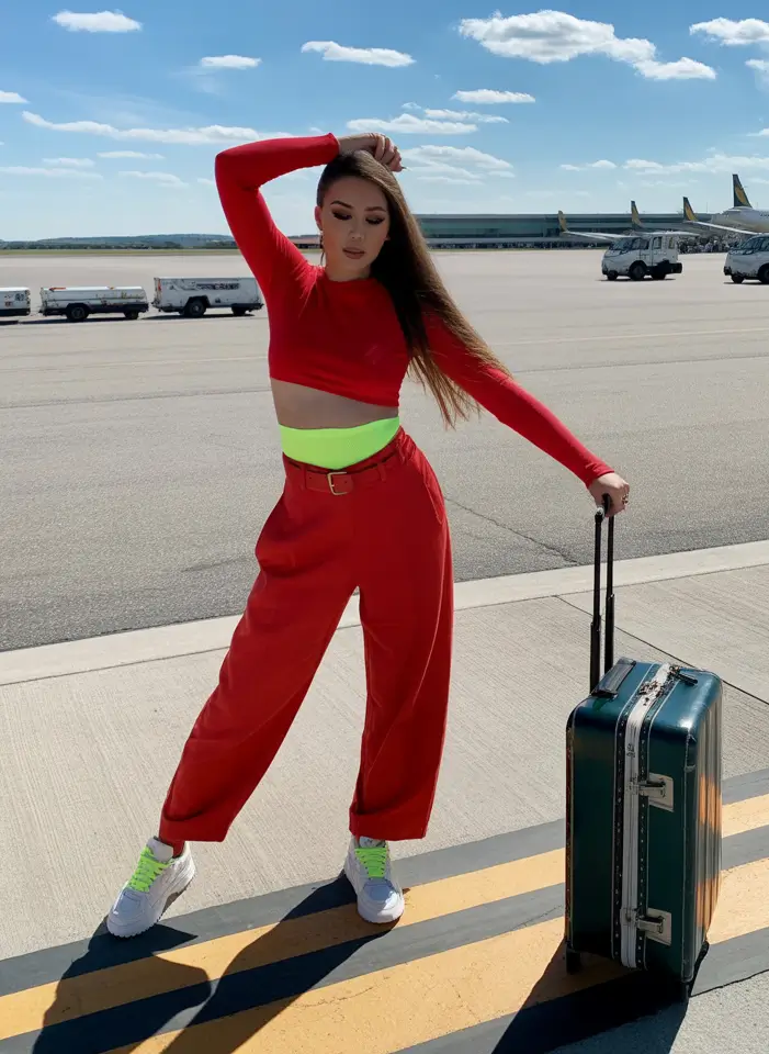 Spring travel outfits Sporty Red Statement Travel Looks for Maximum Spring Energy