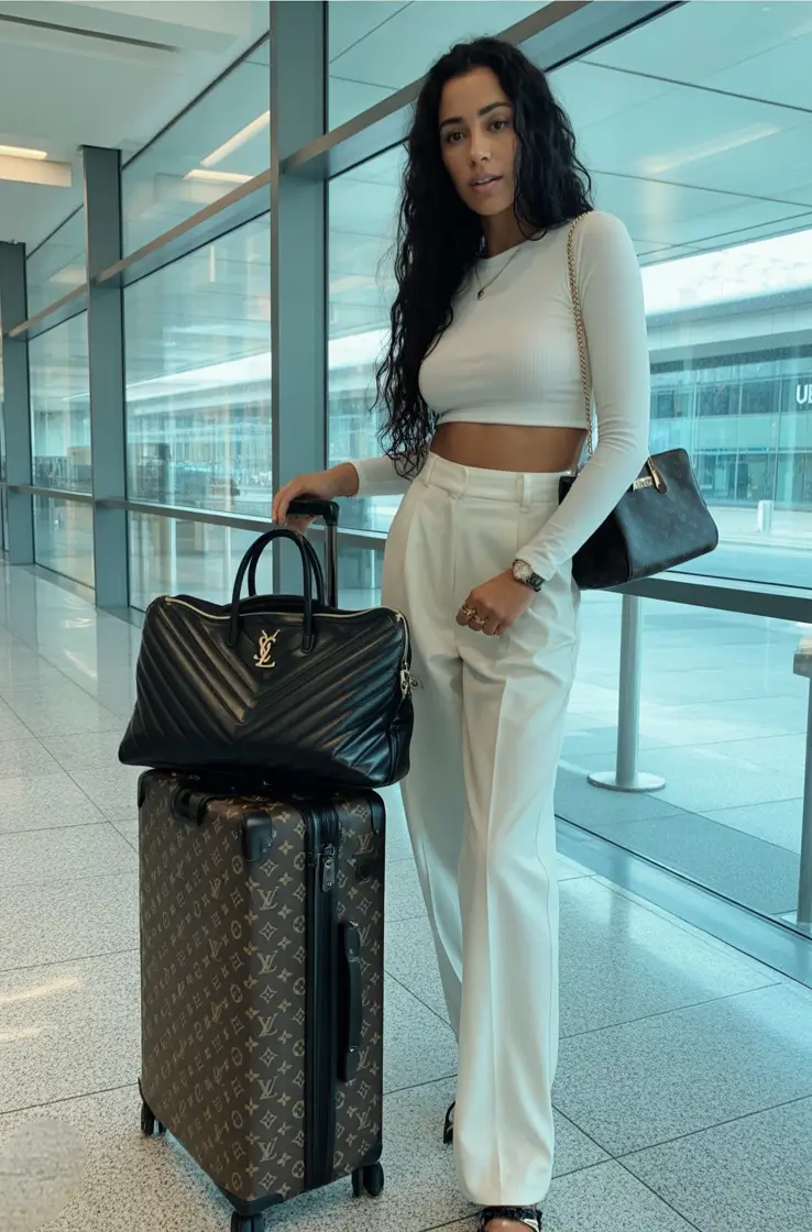 Spring travel outfits Clean White Wide-Leg Pants for Modern European Minimalism