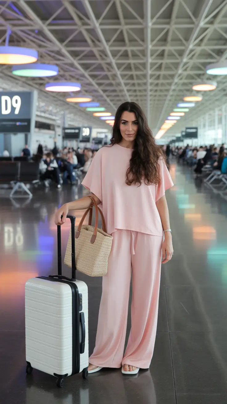 Spring travel outfits Soft Pink Lounge Sets That Feel Like Spring Clouds