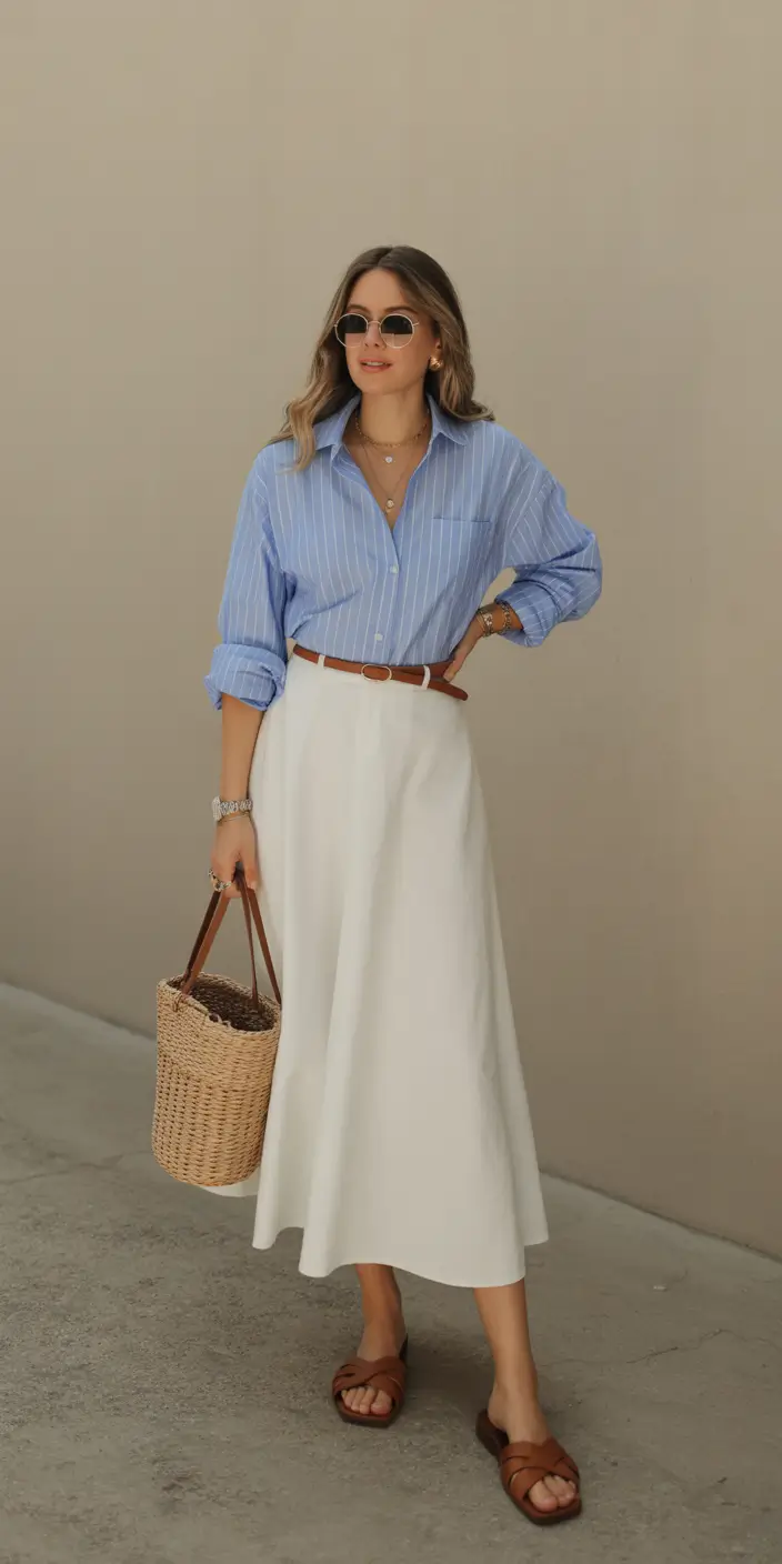 Spring Wardrobe Striped Shirt Styling and Soft Mediterranean Spring Mood