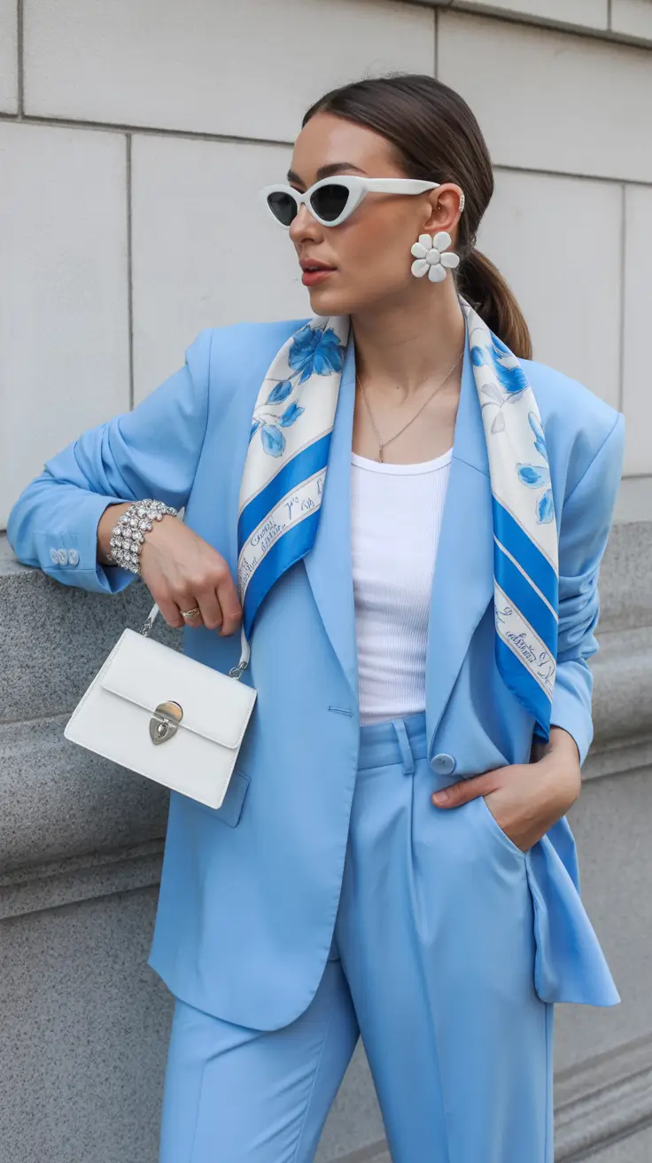 Spring Wardrobe Sky Blue Power Dressing with a Bright Spring Attitude
