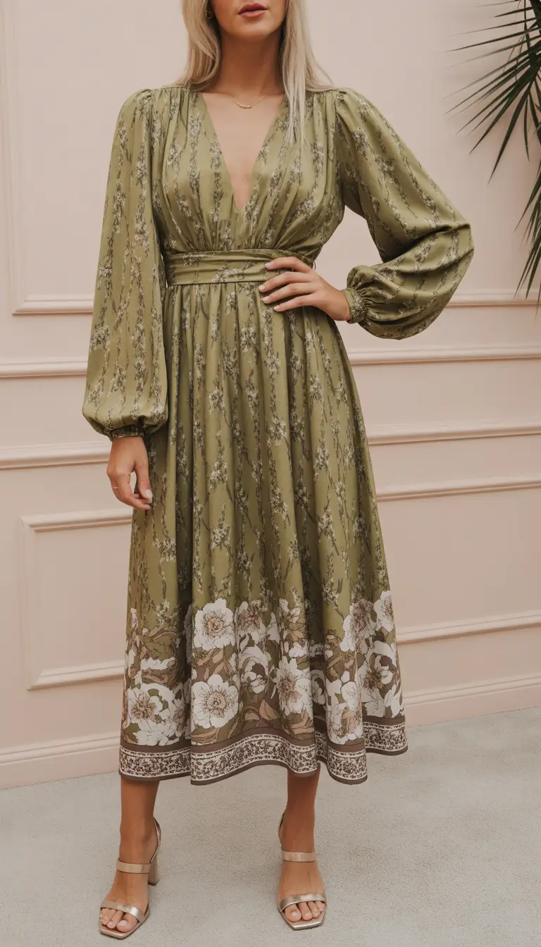 spring wedding outfit Olive Bohemian Florals for a Warm Spring Celebration