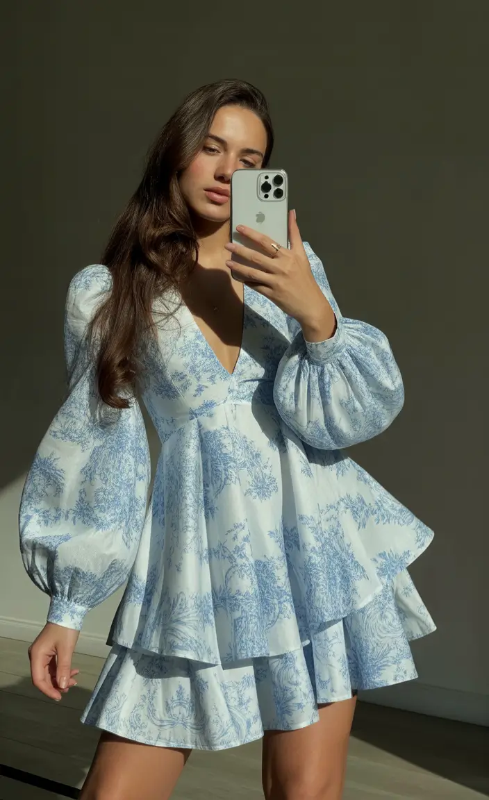 spring wedding outfit Blue Toile Minis for Flirty Spring Wedding Moments