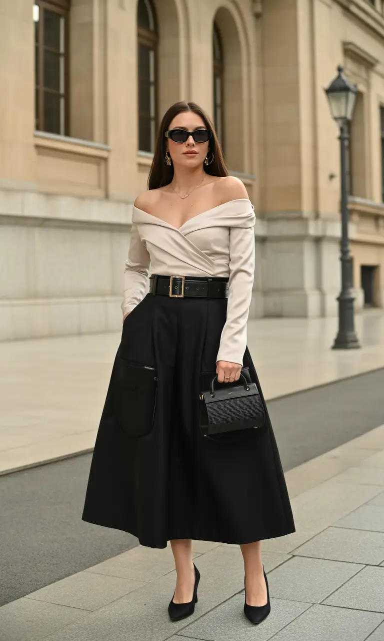 spring wedding outfit Minimalist Monochrome for the City-Chic Wedding Guest