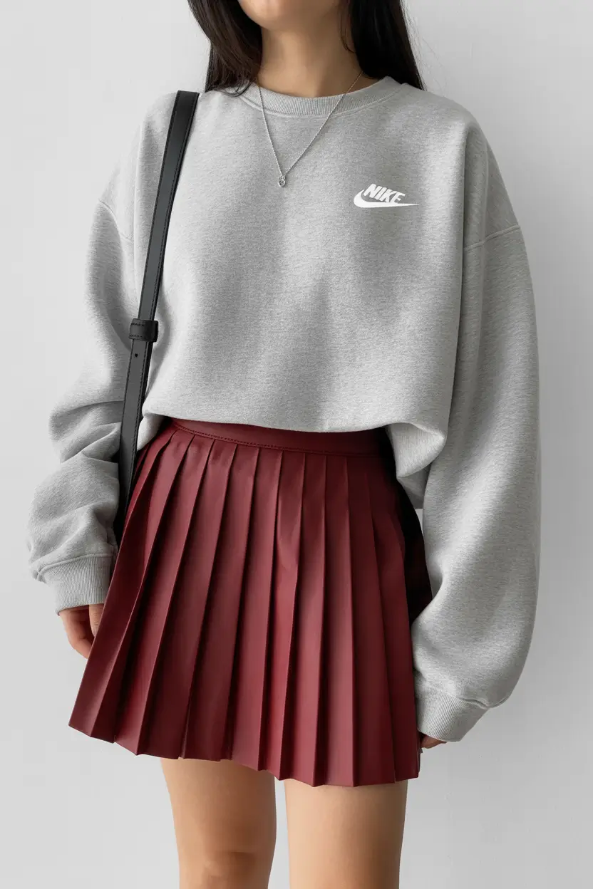 spring skirt outfits Preppy Cool with a Sporty Mini Skirt