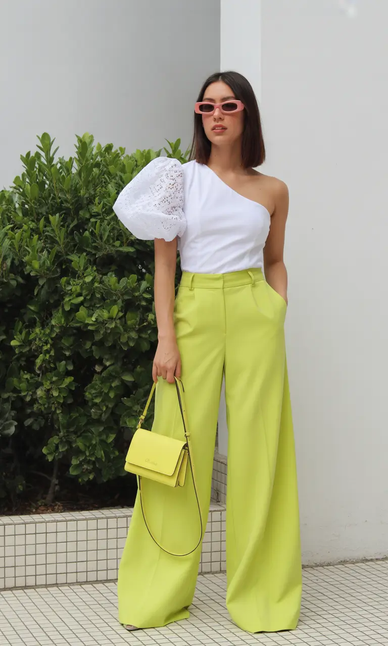 spring birthday outfit Crisp White and Lime for a Modern Birthday Balance