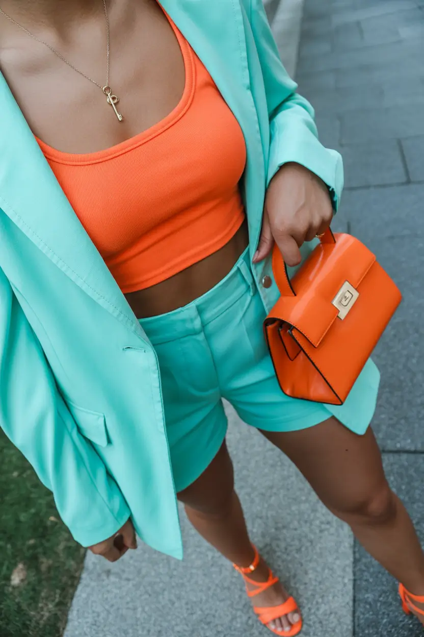spring birthday outfit Mint and Orange Energy for a Bold Birthday Moment