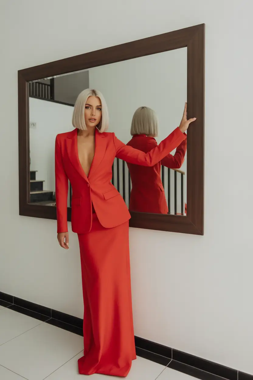 spring birthday outfit Red Tailoring for a Confident Birthday Moment