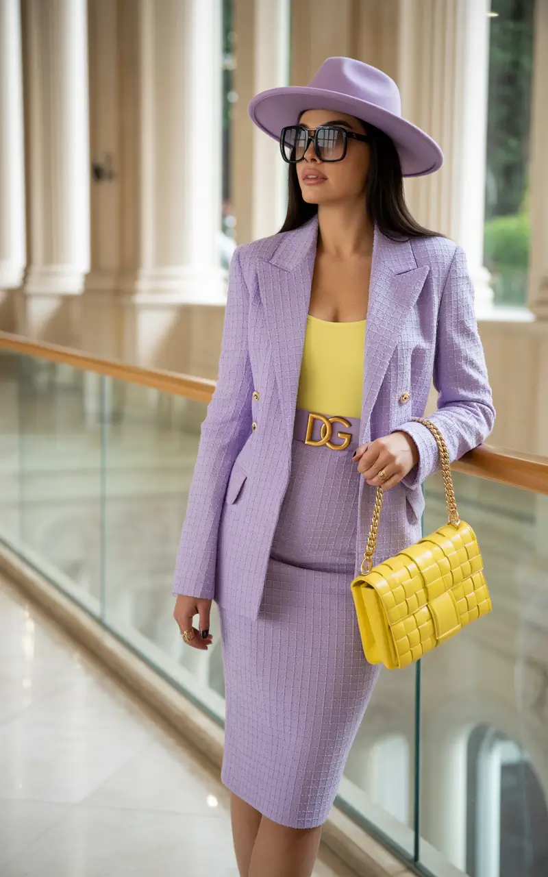 spring birthday outfit Lavender Power Suit With a Modern Twist