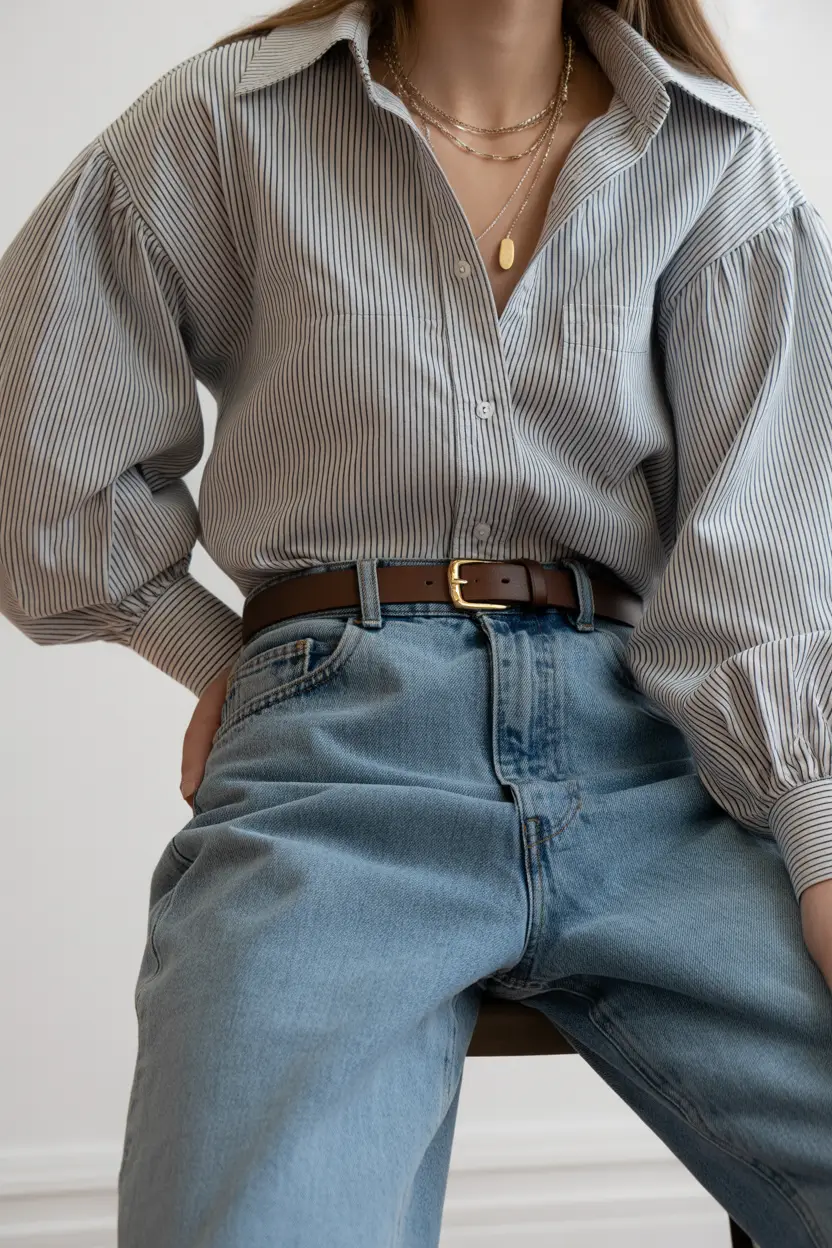 spring jeans outfit Striped Shirt Simplicity Everyday Appeal