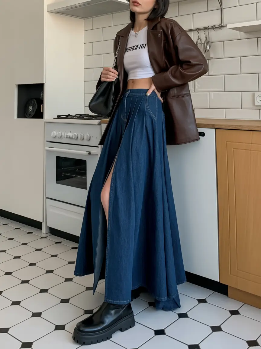 spring jeans outfit Denim Skirt Modern Spring