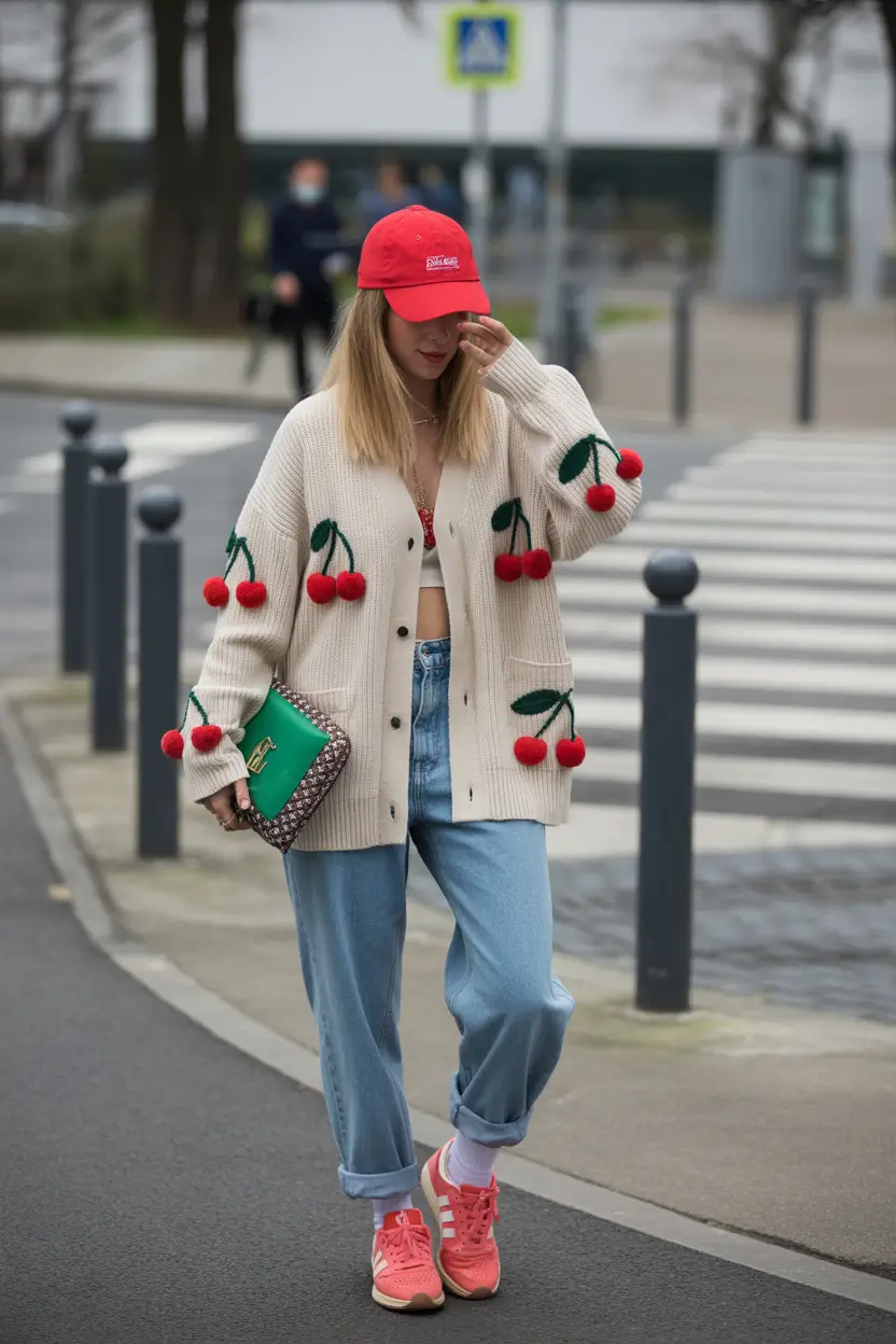 spring jeans outfit Playful Cardigan Everyday Denim