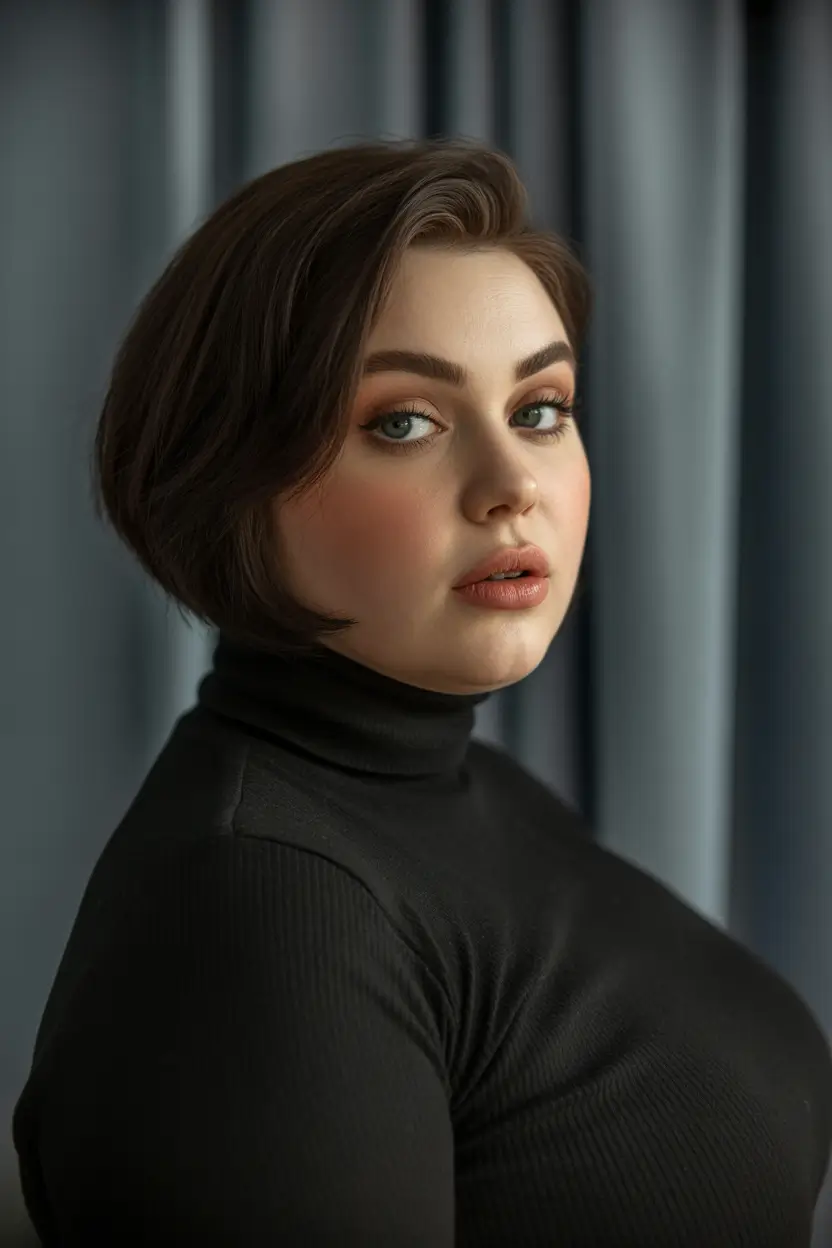 Spring Haircuts for Chubby Faces Classic Sculpted Short Bob With Timeless Spring Polish