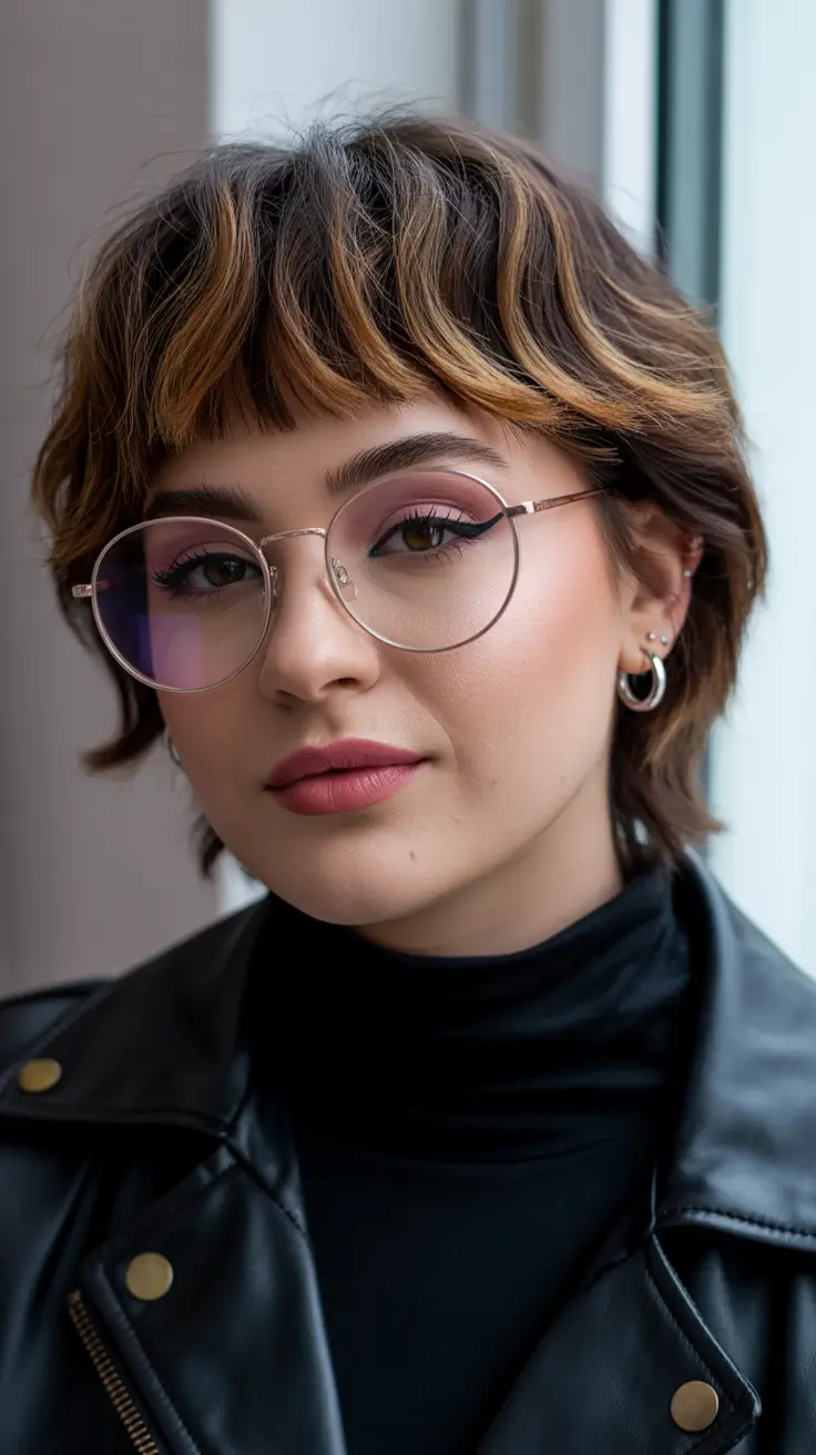 Spring Haircuts for Chubby Faces Layered Soft Shag With Glasses Friendly Shape