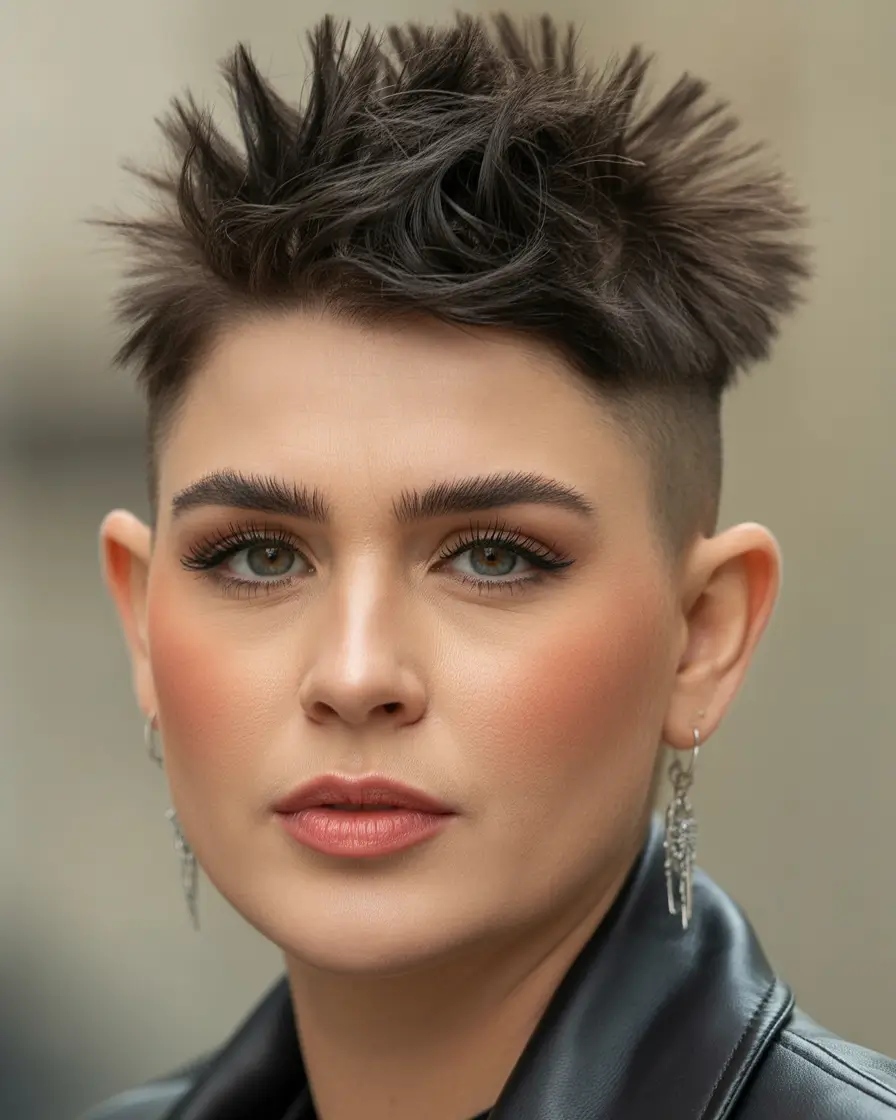 Spring Haircuts for Chubby Faces Modern Textured Pixie With Confident Structure