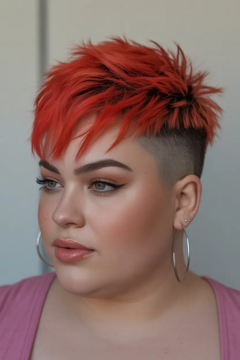 Spring Haircuts for Chubby Faces Edgy Textured Pixie With Bold Personality