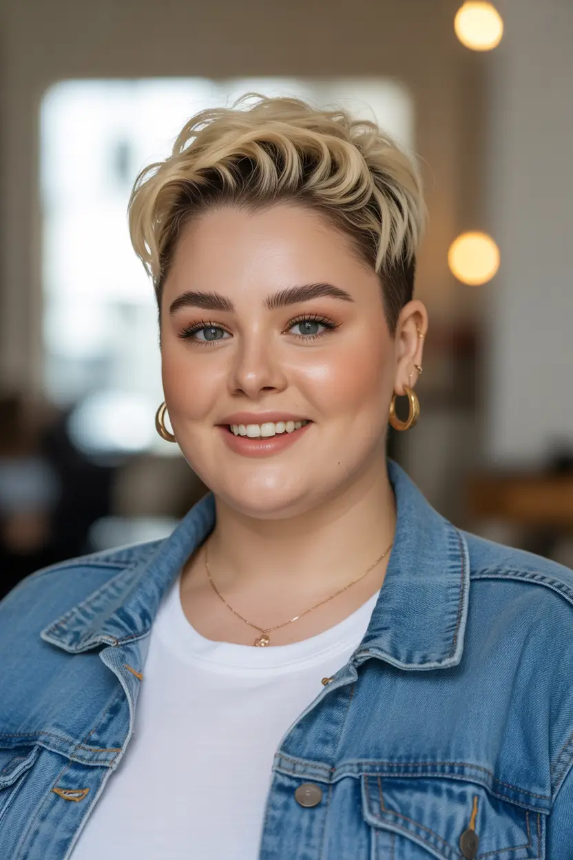 Spring Haircuts for Chubby Faces Modern Long Pixie With Soft Volume