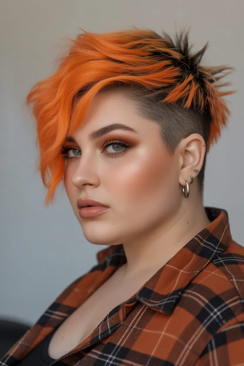 Spring Haircuts for Chubby Faces Bold Asymmetrical Pixie With Fiery Spring Energy