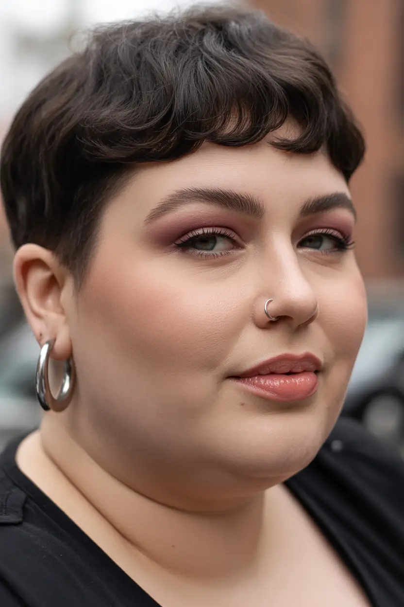 Spring Haircuts for Chubby Faces Soft French Inspired Short Crop With Micro Fringe