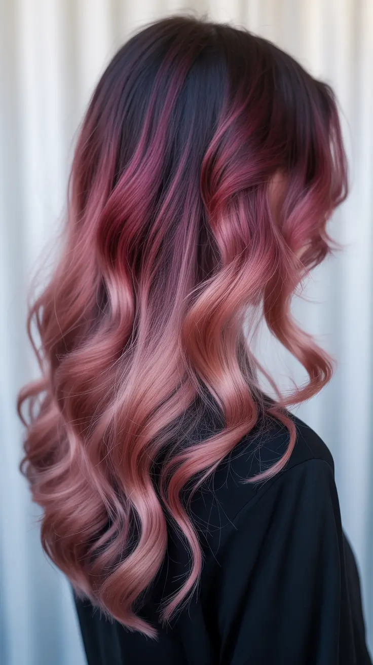 spring hair color trends Smoky Rose Brunette Melt for Effortless Dimension