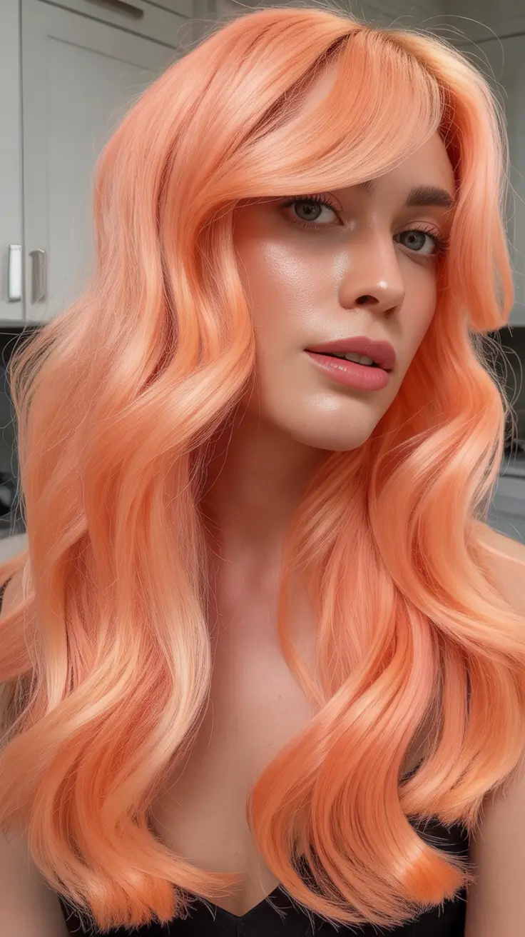 spring hair color trends Apricot Silk Layers for a Soft but Bold Spring Glow