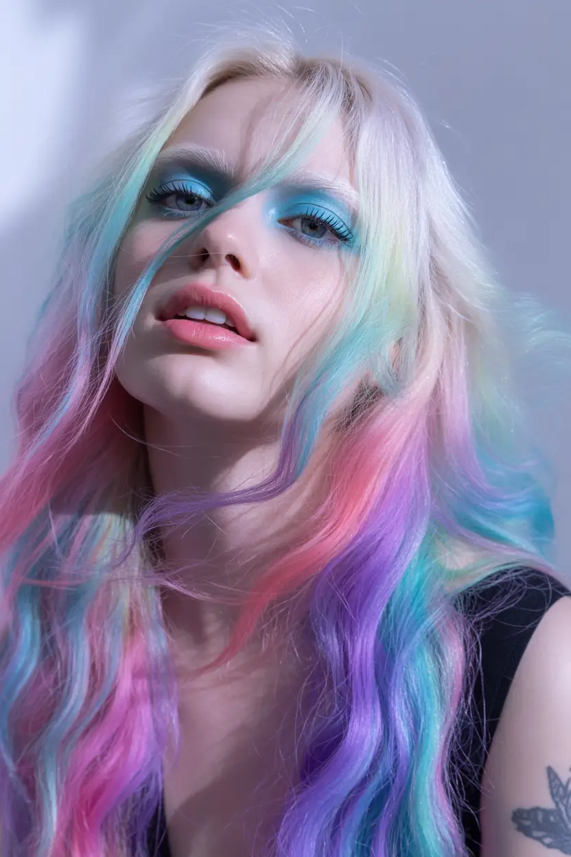 spring hair color trends Rainbow Pastel Melt for Dreamy Spring Fantasy